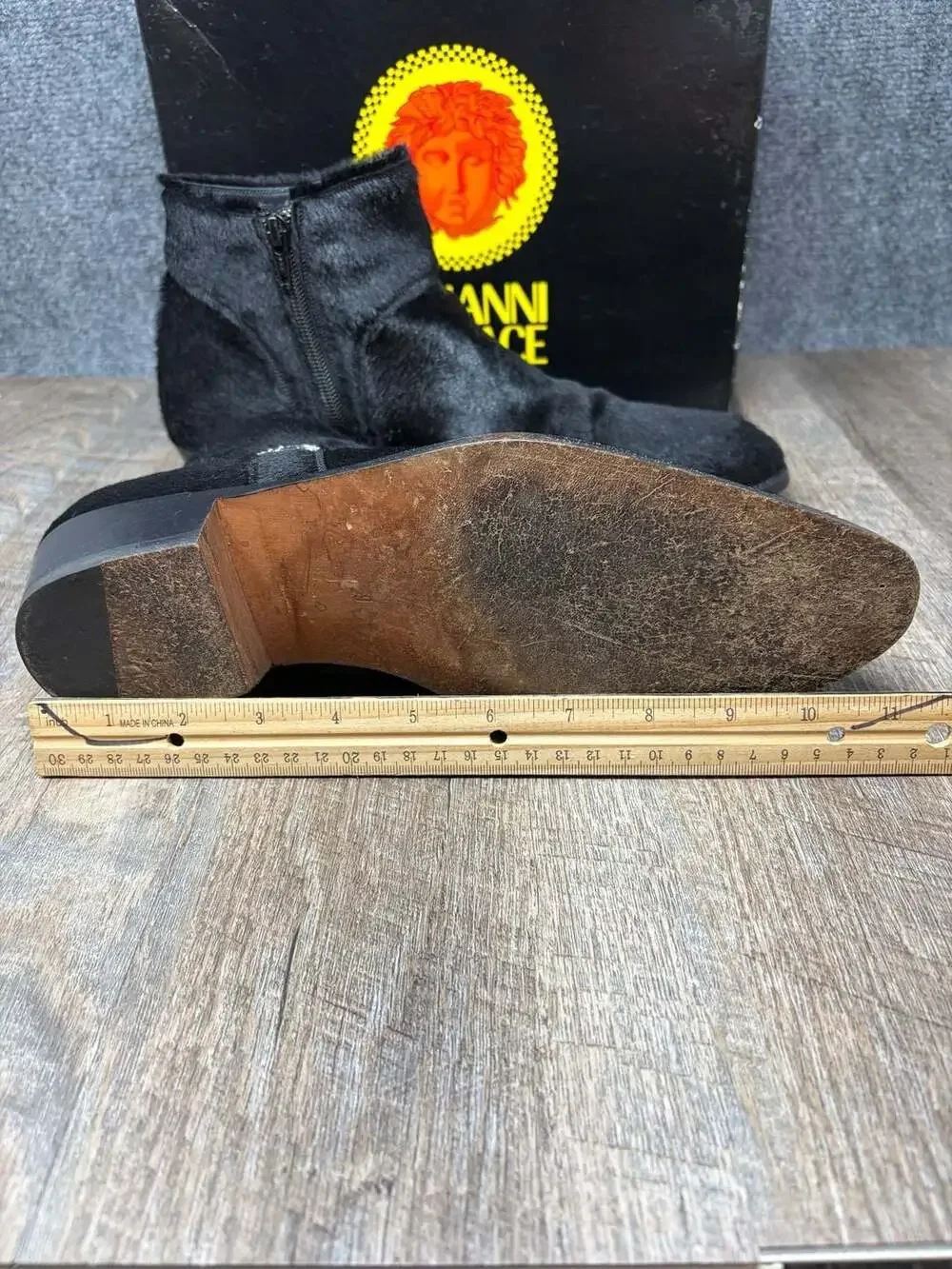 Vintage Gianni Versace, Itallian Mens size 9 Pony Shoes heeled boot 10687-1224